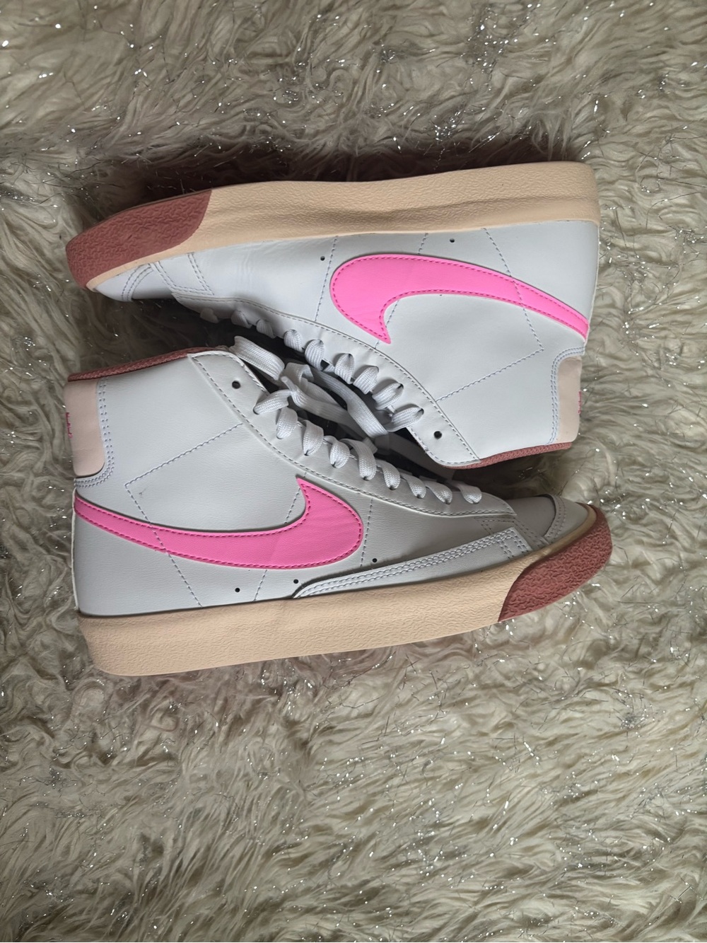 Nike Blaser Mid 77 GS White/Pink Young Sneakers Size 7Y UK6 EUR40 CM25 BR38